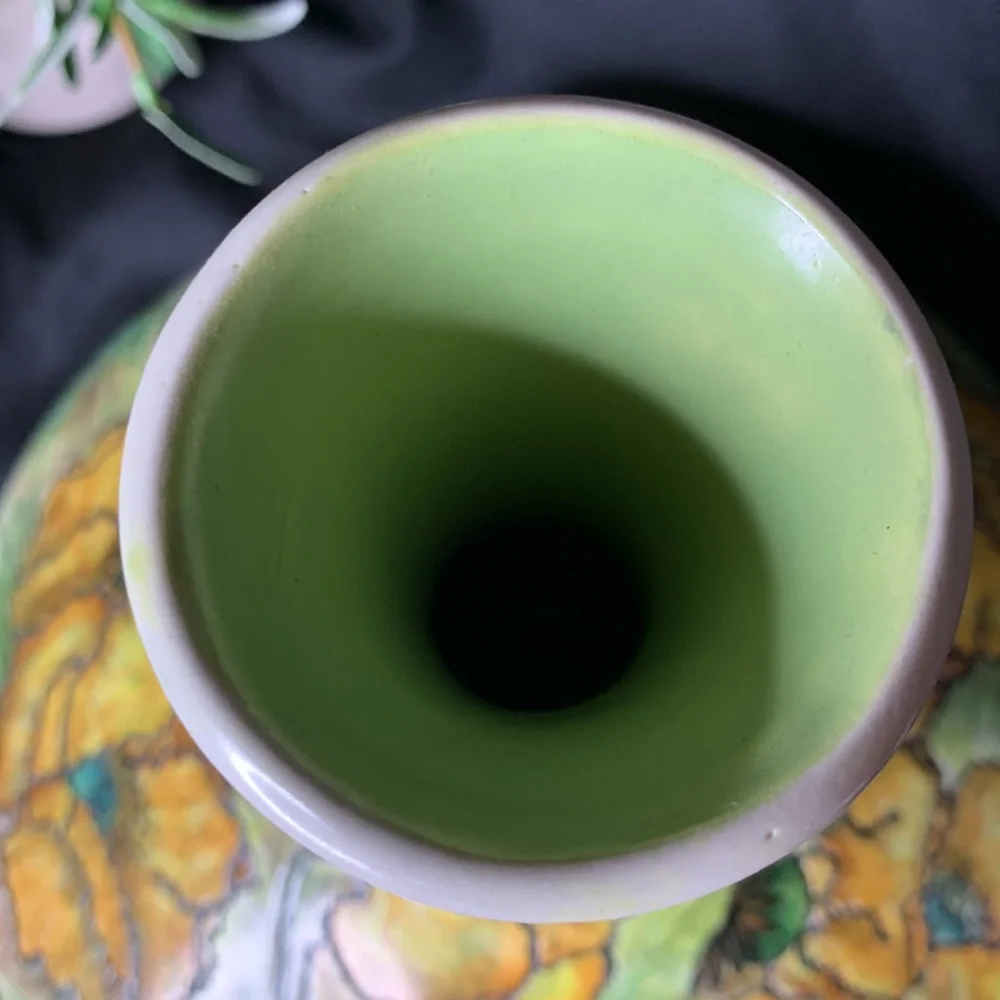 Vintage Artist Design hand painted and etched Ceramic Decanter with poppies - Picture 9 of 11